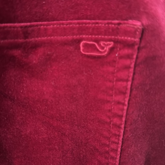 Vineyard Vines Deep Red Velvet Pants (Jean style), EUC, size 8 - Picture 5 of 6